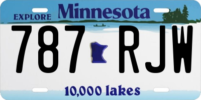 MN license plate 787RJW