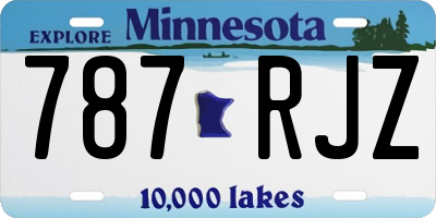 MN license plate 787RJZ