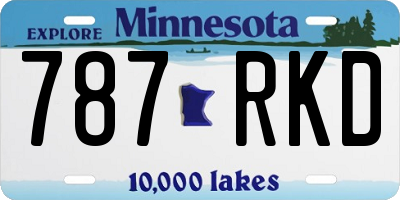 MN license plate 787RKD
