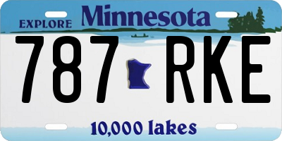 MN license plate 787RKE