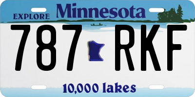 MN license plate 787RKF