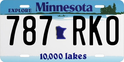 MN license plate 787RKO