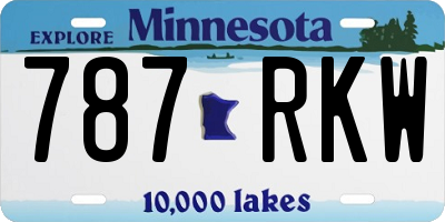 MN license plate 787RKW