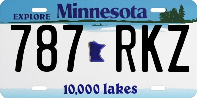 MN license plate 787RKZ
