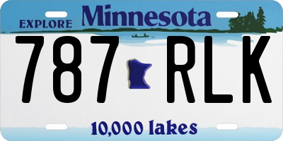 MN license plate 787RLK