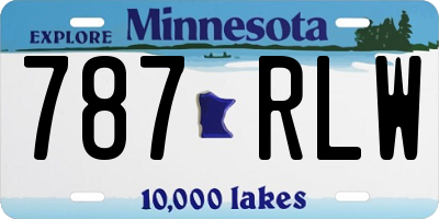 MN license plate 787RLW