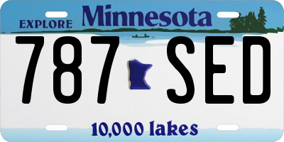 MN license plate 787SED
