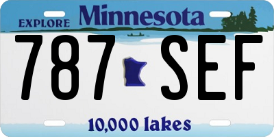 MN license plate 787SEF