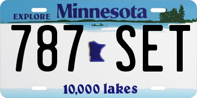 MN license plate 787SET