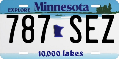 MN license plate 787SEZ