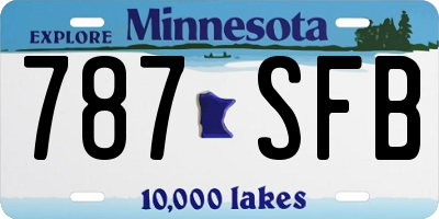 MN license plate 787SFB