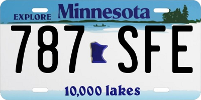 MN license plate 787SFE
