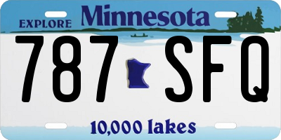 MN license plate 787SFQ