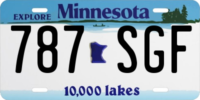 MN license plate 787SGF