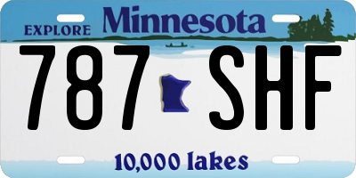 MN license plate 787SHF