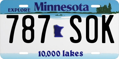 MN license plate 787SOK