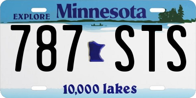 MN license plate 787STS