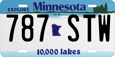 MN license plate 787STW