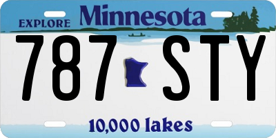 MN license plate 787STY