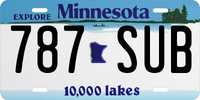 MN license plate 787SUB
