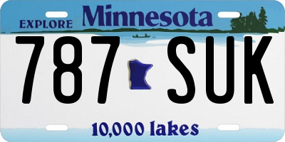 MN license plate 787SUK