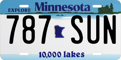 MN license plate 787SUN