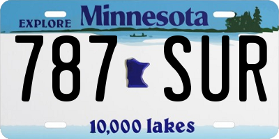 MN license plate 787SUR