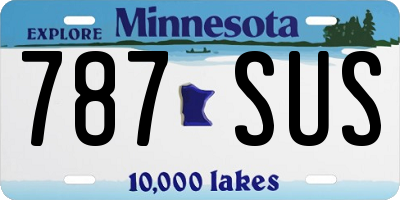 MN license plate 787SUS