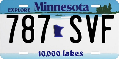 MN license plate 787SVF