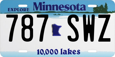 MN license plate 787SWZ
