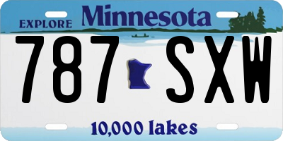 MN license plate 787SXW