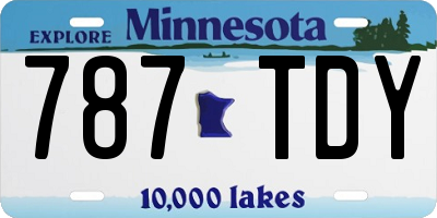 MN license plate 787TDY