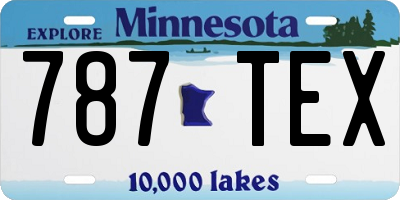 MN license plate 787TEX
