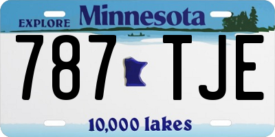 MN license plate 787TJE