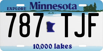 MN license plate 787TJF