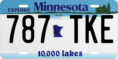 MN license plate 787TKE