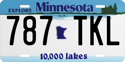 MN license plate 787TKL