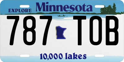 MN license plate 787TOB