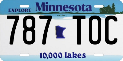 MN license plate 787TOC