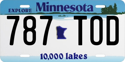 MN license plate 787TOD