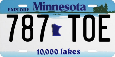 MN license plate 787TOE