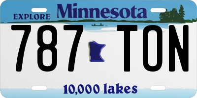 MN license plate 787TON