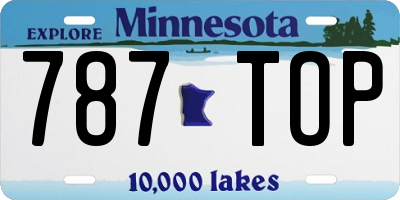 MN license plate 787TOP