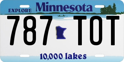 MN license plate 787TOT