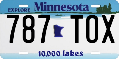 MN license plate 787TOX