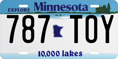 MN license plate 787TOY