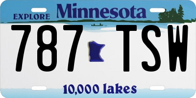 MN license plate 787TSW