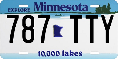 MN license plate 787TTY