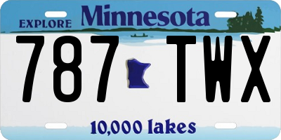 MN license plate 787TWX