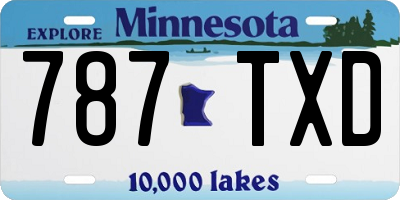 MN license plate 787TXD